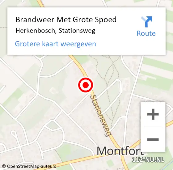 Locatie op kaart van de 112 melding: Brandweer Met Grote Spoed Naar Herkenbosch, Stationsweg op 28 mei 2022 15:57