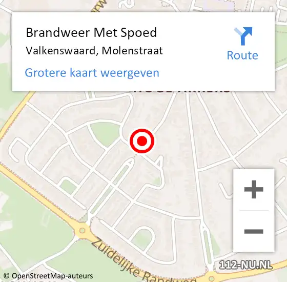 Locatie op kaart van de 112 melding: Brandweer Met Spoed Naar Valkenswaard, Molenstraat op 28 mei 2022 16:23