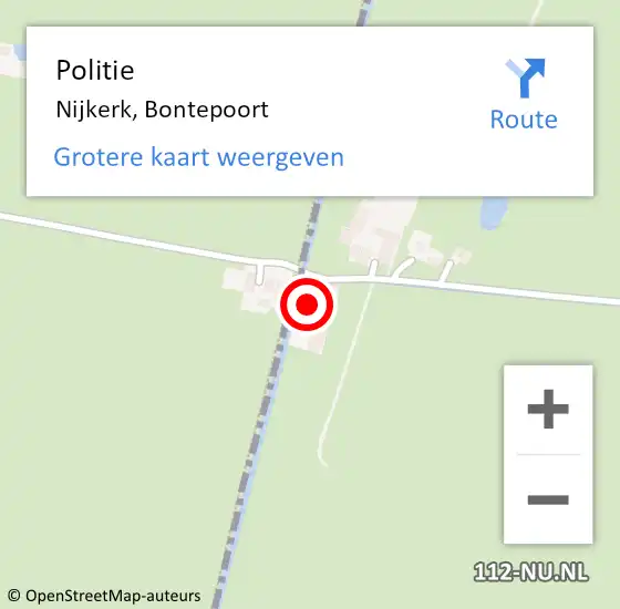 Locatie op kaart van de 112 melding: Politie Nijkerk, Bontepoort op 28 mei 2022 17:52