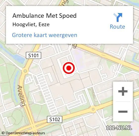 Locatie op kaart van de 112 melding: Ambulance Met Spoed Naar Hoogvliet, Eeze op 28 mei 2022 18:02