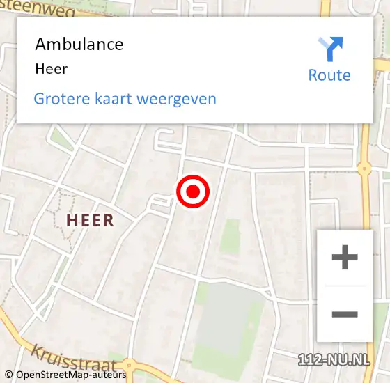 Locatie op kaart van de 112 melding: Ambulance Heer op 28 mei 2022 18:43