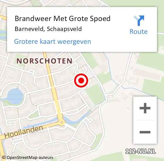 Locatie op kaart van de 112 melding: Brandweer Met Grote Spoed Naar Barneveld, Schaapsveld op 28 mei 2022 21:10