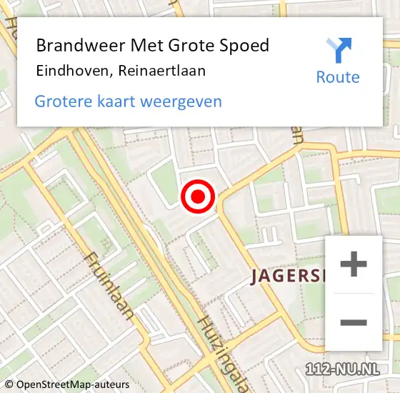 Locatie op kaart van de 112 melding: Brandweer Met Grote Spoed Naar Eindhoven, Reinaertlaan op 28 mei 2022 21:32