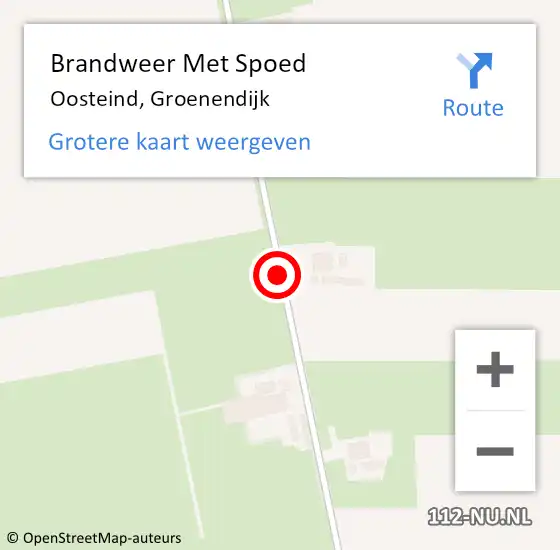 Locatie op kaart van de 112 melding: Brandweer Met Spoed Naar Oosteind, Groenendijk op 18 juli 2014 16:06