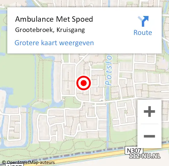 Locatie op kaart van de 112 melding: Ambulance Met Spoed Naar Grootebroek, Kruisgang op 28 mei 2022 23:20