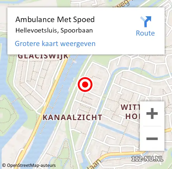 Locatie op kaart van de 112 melding: Ambulance Met Spoed Naar Hellevoetsluis, Spoorbaan op 28 mei 2022 23:40