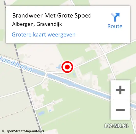 Locatie op kaart van de 112 melding: Brandweer Met Grote Spoed Naar Albergen, Gravendijk op 29 mei 2022 00:52