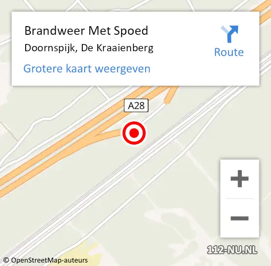 Locatie op kaart van de 112 melding: Brandweer Met Spoed Naar Doornspijk, De Kraaienberg op 29 mei 2022 01:02