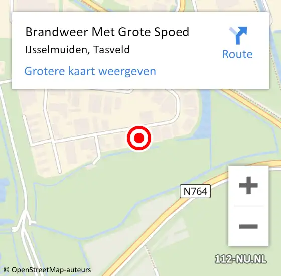 Locatie op kaart van de 112 melding: Brandweer Met Grote Spoed Naar IJsselmuiden, Tasveld op 29 mei 2022 02:10