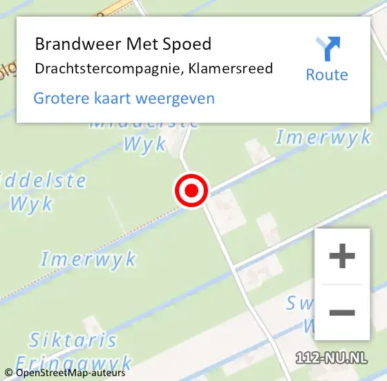 Locatie op kaart van de 112 melding: Brandweer Met Spoed Naar Drachtstercompagnie, Klamersreed op 29 mei 2022 02:43