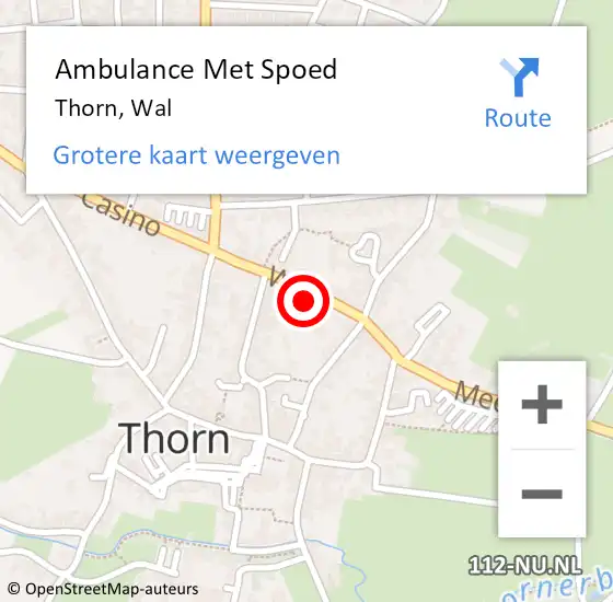 Locatie op kaart van de 112 melding: Ambulance Met Spoed Naar Thorn, Wal op 29 mei 2022 03:57