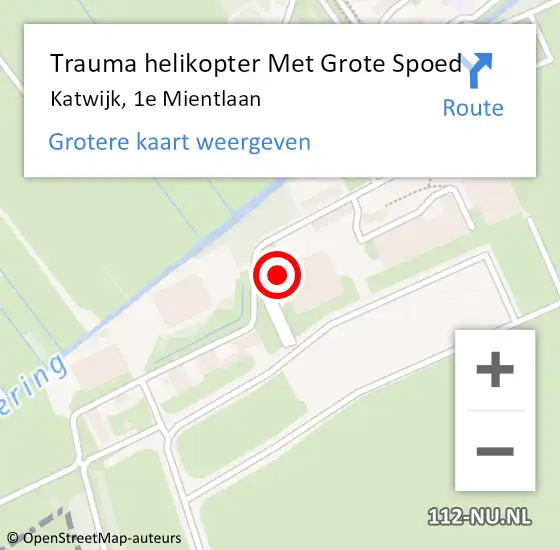 Locatie op kaart van de 112 melding: Trauma helikopter Met Grote Spoed Naar Katwijk, 1e Mientlaan op 29 mei 2022 04:21