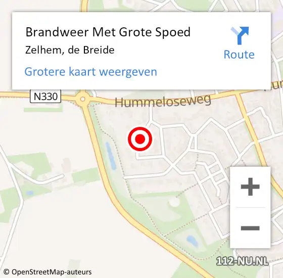 Locatie op kaart van de 112 melding: Brandweer Met Grote Spoed Naar Zelhem, de Breide op 29 mei 2022 04:23