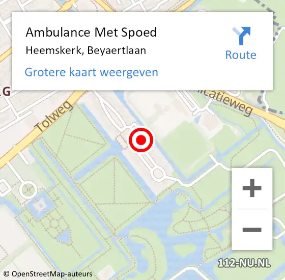 Locatie op kaart van de 112 melding: Ambulance Met Spoed Naar Heemskerk, Beyaertlaan op 29 mei 2022 05:32