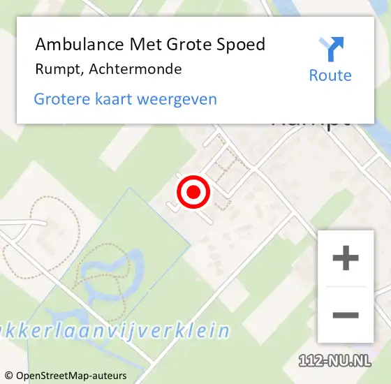 Locatie op kaart van de 112 melding: Ambulance Met Grote Spoed Naar Rumpt, Achtermonde op 29 mei 2022 08:14