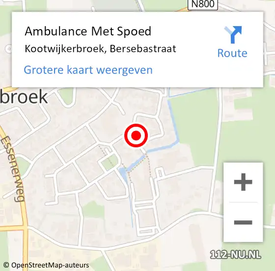 Locatie op kaart van de 112 melding: Ambulance Met Spoed Naar Kootwijkerbroek, Bersebastraat op 29 mei 2022 08:16