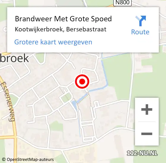 Locatie op kaart van de 112 melding: Brandweer Met Grote Spoed Naar Kootwijkerbroek, Bersebastraat op 29 mei 2022 08:17