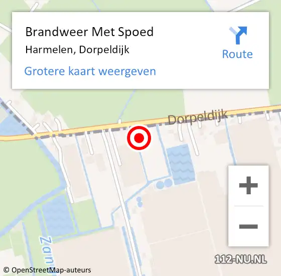 Locatie op kaart van de 112 melding: Brandweer Met Spoed Naar Harmelen, Dorpeldijk op 29 mei 2022 10:14