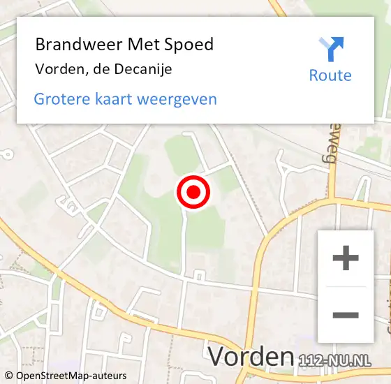 Locatie op kaart van de 112 melding: Brandweer Met Spoed Naar Vorden, de Decanije op 29 mei 2022 10:35