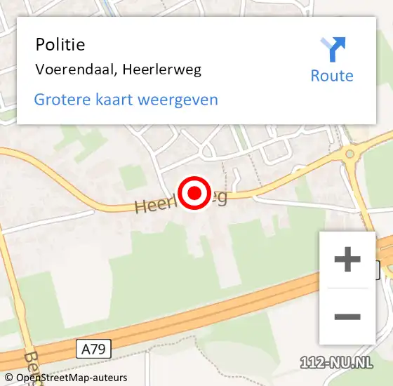 Locatie op kaart van de 112 melding: Politie Voerendaal, Heerlerweg op 29 mei 2022 10:44