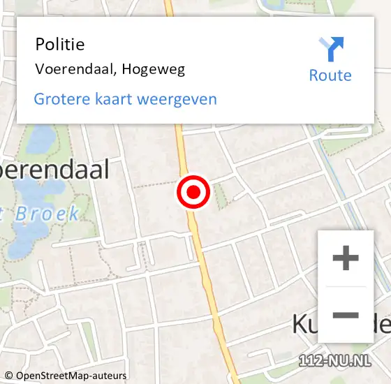Locatie op kaart van de 112 melding: Politie Voerendaal, Hogeweg op 29 mei 2022 10:45