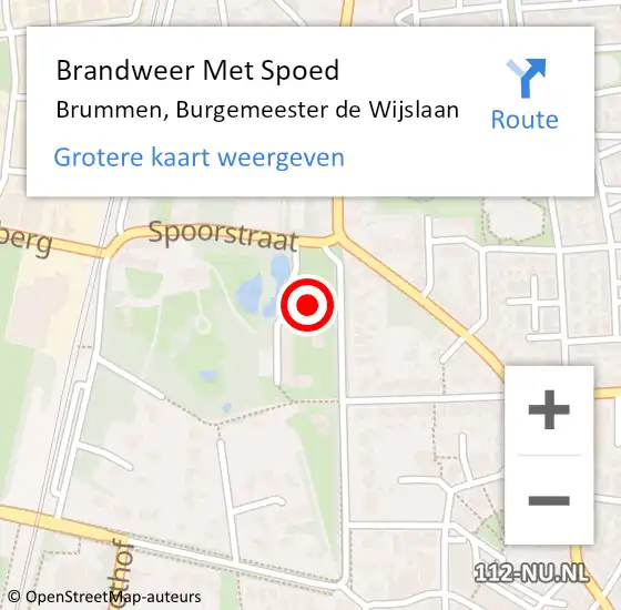 Locatie op kaart van de 112 melding: Brandweer Met Spoed Naar Brummen, Burgemeester de Wijslaan op 29 mei 2022 11:17