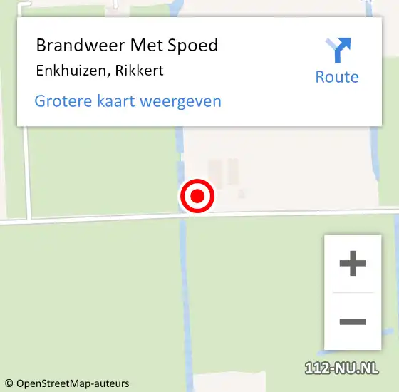 Locatie op kaart van de 112 melding: Brandweer Met Spoed Naar Enkhuizen, Rikkert op 29 mei 2022 11:48