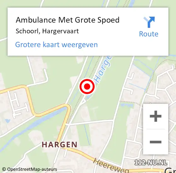 Locatie op kaart van de 112 melding: Ambulance Met Grote Spoed Naar Schoorl, Hargervaart op 29 mei 2022 11:54