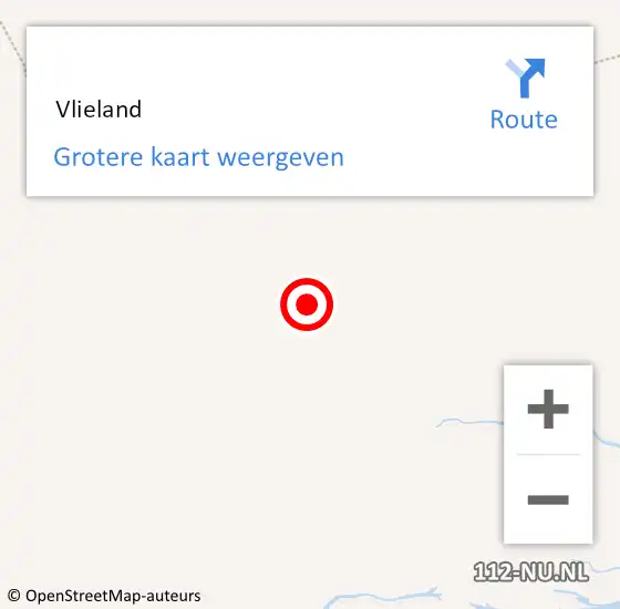 Locatie op kaart van de 112 melding:  Vlieland op 29 mei 2022 12:14