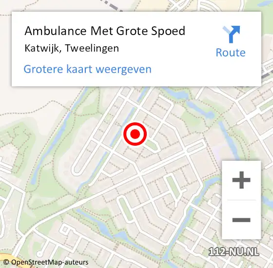 Locatie op kaart van de 112 melding: Ambulance Met Grote Spoed Naar Katwijk, Tweelingen op 29 mei 2022 13:30