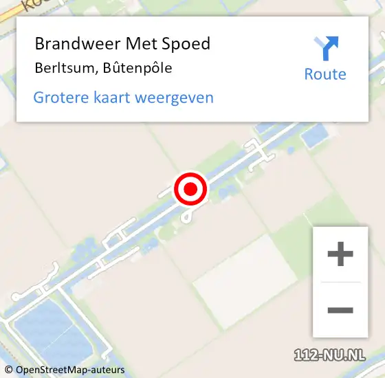 Locatie op kaart van de 112 melding: Brandweer Met Spoed Naar Berltsum, Bûtenpôle op 29 mei 2022 14:03