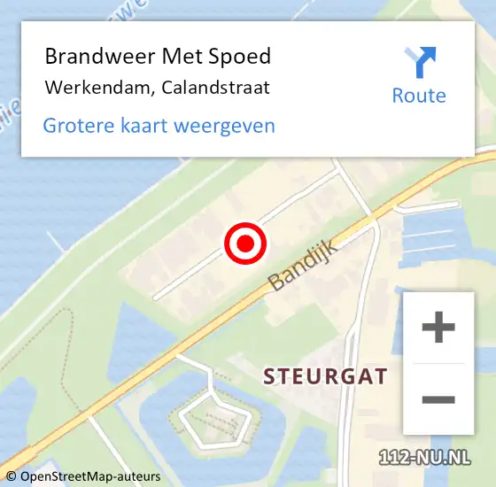 Locatie op kaart van de 112 melding: Brandweer Met Spoed Naar Werkendam, Calandstraat op 29 mei 2022 14:26