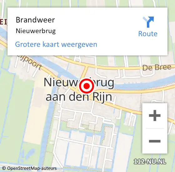 Locatie op kaart van de 112 melding: Brandweer Nieuwerbrug op 29 mei 2022 14:32