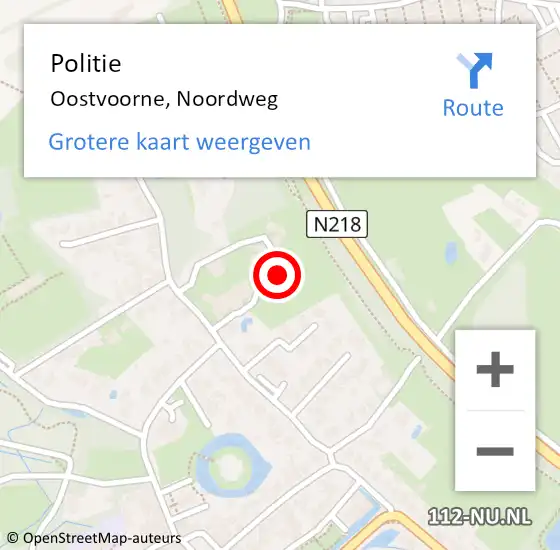 Locatie op kaart van de 112 melding: Politie Oostvoorne, Noordweg op 29 mei 2022 15:09