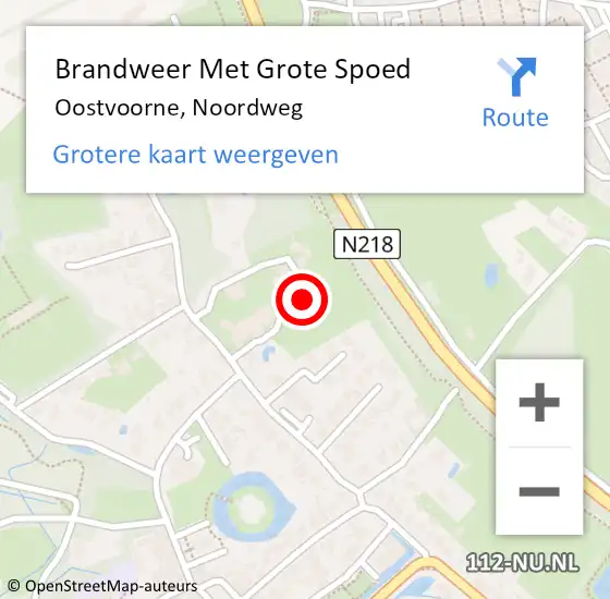 Locatie op kaart van de 112 melding: Brandweer Met Grote Spoed Naar Oostvoorne, Noordweg op 29 mei 2022 15:10