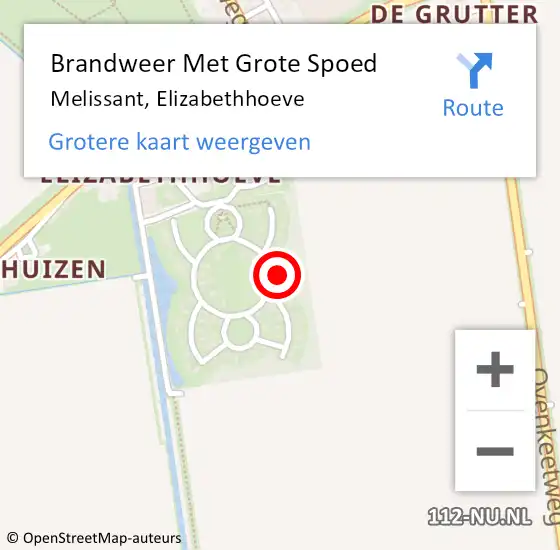 Locatie op kaart van de 112 melding: Brandweer Met Grote Spoed Naar Melissant, Elizabethhoeve op 29 mei 2022 15:35