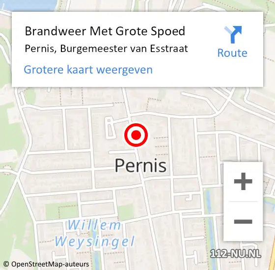 Locatie op kaart van de 112 melding: Brandweer Met Grote Spoed Naar Pernis, Burgemeester van Esstraat op 29 mei 2022 17:22