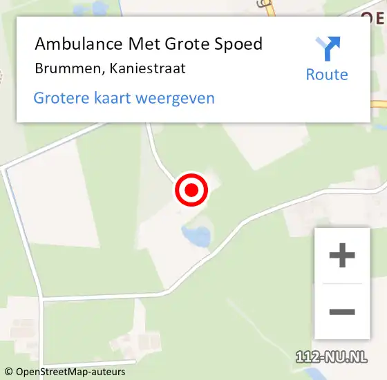 Locatie op kaart van de 112 melding: Ambulance Met Grote Spoed Naar Brummen, Kaniestraat op 29 mei 2022 18:03