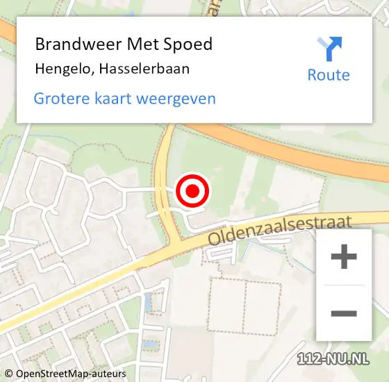 Locatie op kaart van de 112 melding: Brandweer Met Spoed Naar Hengelo, Hasselerbaan op 29 mei 2022 18:46