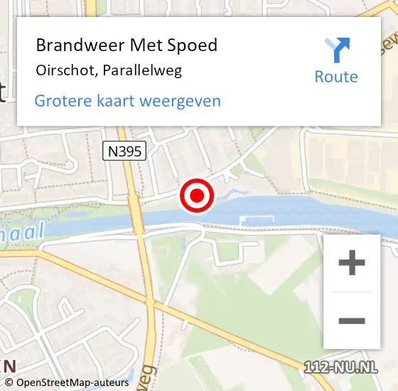 Locatie op kaart van de 112 melding: Brandweer Met Spoed Naar Oirschot, Parallelweg op 29 mei 2022 20:57