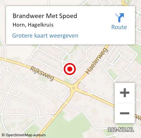 Locatie op kaart van de 112 melding: Brandweer Met Spoed Naar Horn, Hagelkruis op 29 mei 2022 23:51