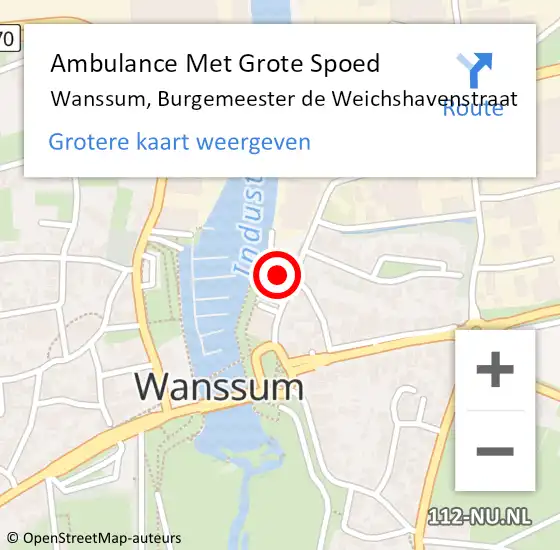 Locatie op kaart van de 112 melding: Ambulance Met Grote Spoed Naar Wanssum, Burgemeester de Weichshavenstraat op 30 mei 2022 00:30