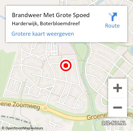 Locatie op kaart van de 112 melding: Brandweer Met Grote Spoed Naar Harderwijk, Boterbloemdreef op 30 mei 2022 02:14