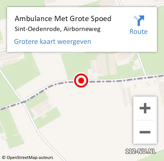 Locatie op kaart van de 112 melding: Ambulance Met Grote Spoed Naar Sint Oedenrode, Airborneweg op 18 juli 2014 17:31