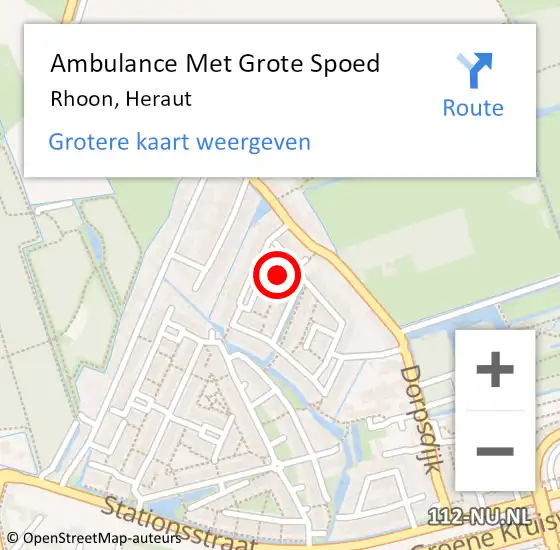 Locatie op kaart van de 112 melding: Ambulance Met Grote Spoed Naar Rhoon, Heraut op 30 mei 2022 05:17