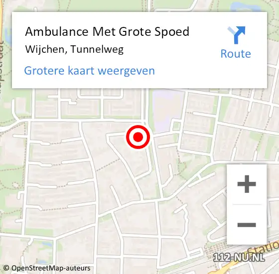 Locatie op kaart van de 112 melding: Ambulance Met Grote Spoed Naar Wijchen, Tunnelweg op 30 mei 2022 05:50