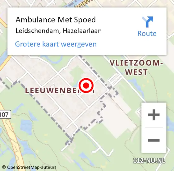 Locatie op kaart van de 112 melding: Ambulance Met Spoed Naar Leidschendam, Hazelaarlaan op 30 mei 2022 07:00