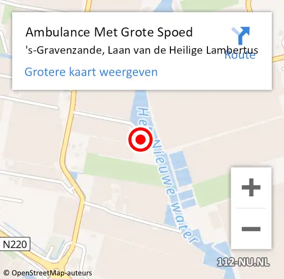 Locatie op kaart van de 112 melding: Ambulance Met Grote Spoed Naar 's-Gravenzande, Laan van de Heilige Lambertus op 30 mei 2022 07:55