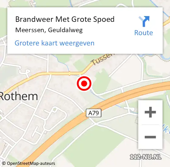 Locatie op kaart van de 112 melding: Brandweer Met Grote Spoed Naar Meerssen, Geuldalweg op 30 mei 2022 08:51