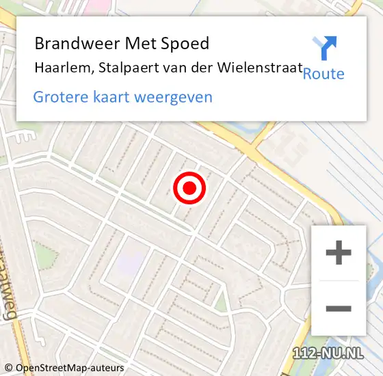 Locatie op kaart van de 112 melding: Brandweer Met Spoed Naar Haarlem, Stalpaert van der Wielenstraat op 30 mei 2022 08:59